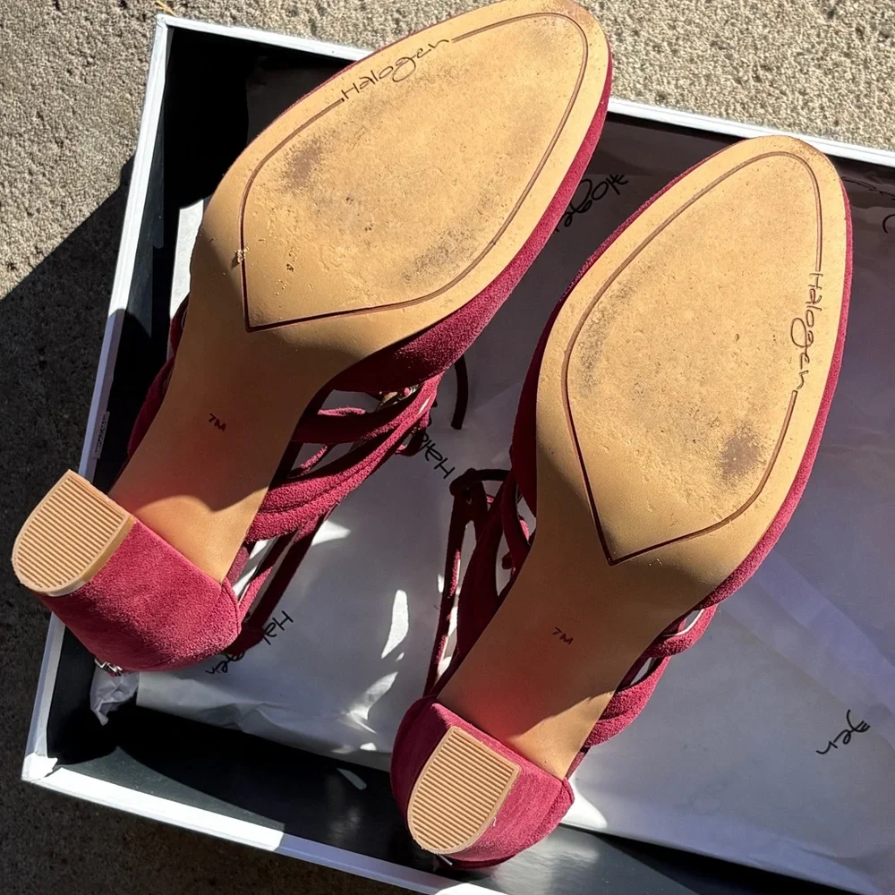 Halogen Sydney Suede Leather Heel Sandal
